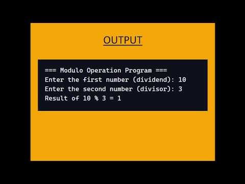 Java Programming : Modulo Operation