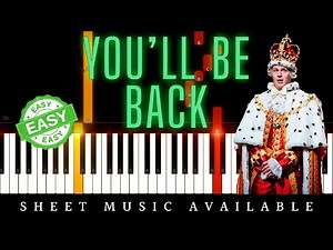 You'll Be Back from Hamilton (Easy Piano Tutorial)