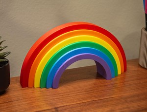 Rainbow Stacker Decoration / Montessori Toy - Etsy