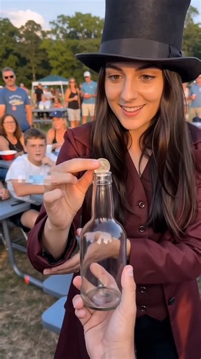 She Put a Coin on the Bottle… Then THIS Happened! 😱🪙🍾 #trending #shorts