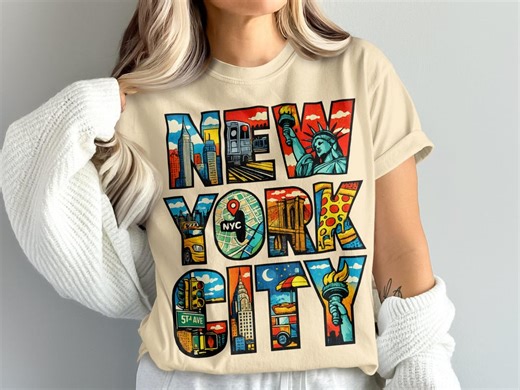 New York City Svg Png, Nyc Travel Vintage Design, Aesthetic Skyline Shirt Graphic, Usa Tourism Art, Cricut File Download - Etsy