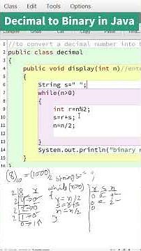 Decimal to Binary in Java 💻 | ICSE Class 9 & 10 | BlueJ Shorts #excellenttutorial