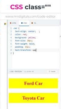 CSS Class Selector #coding #programming #csstutorial