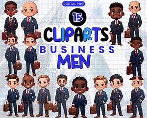 15 Business Men Clipart | Professional Men PNG | Male Office Workers Illustration | Corporate Characters Digital Download | Commercial Use - Etsy UK