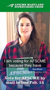Sara Glover is voting for AFSCME in the AFSCME Maryland Supervisors Union election because we're the ONLY union that bargains for furlough protections for state workers. Vote for AFSCME and submit your ballot before tomorrow's (Friday, Feb. 15) deadline! For voting instructions visit afscmemdsupervisors.org/vote. 𝗔𝗙𝗦𝗖𝗠𝗘 𝗠𝗮𝗿𝘆𝗹𝗮𝗻𝗱 𝗦𝘂𝗽𝗲𝗿𝘃𝗶𝘀𝗼𝗿𝘀 𝗨𝗻𝗶𝗼𝗻 ✅ Vote for AFSCME MD, Council 3 📅 Election Dates: Jan. 24 - Feb. 15 ‼️ Ballots must be postmarked by Feb. 15 | AFSCME Ma
