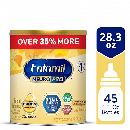 Enfamil NeuroPro Baby Formula, Brain Building Duo DHA & MFGM, Infant Formula Powder, 28.3 oz Can