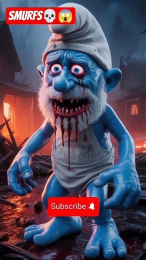 💀The Smurfs Turn Evil–Creepy Horror Transformation You’ve Never Seen!#ytshorts #horror #scary #smurf