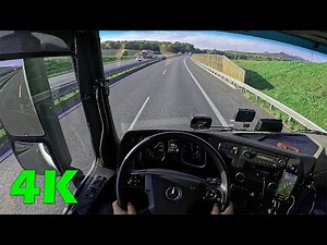 4K POV truck driving Mercedes Actors MP4 to D8 Czech Republic #trucks #povtruckdriving #ets2