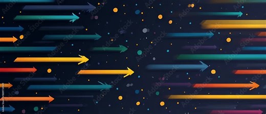 Abstract arrow background vdo loop colorful motion graphic pattern direction speed line dynamic energy flow gradient stripe digital dark space futuristic night sky design vibrant dot