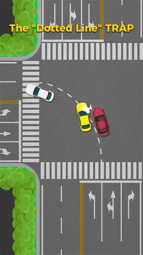 The Dotted Line Trap Why This Lane Change is ILLEGAL! 🛑#driving #drivingtips #carcrash #drivingrules