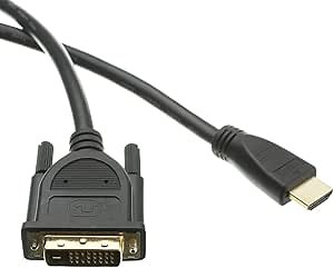 CableWholesale HDMI to DVI Adapter Cable, HDMI Male to DVI Male, CL2 in Wall Rated, Gold Plated Connectors, Black, HDMI to DVI Digital Monitor Adapter Cable M/M DVI-D 1080p 10 Feet
