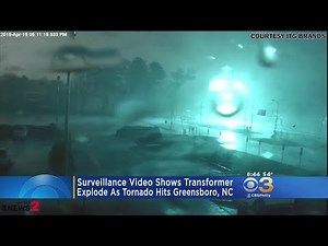 Surveillance Video Shows Transformer Explosion As Tornado Hits