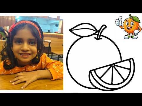 Coloring an Orange 🍊 | Easy Fruit Coloring Page for Kids & Toddlers 🧡 | Learn Colors for Children