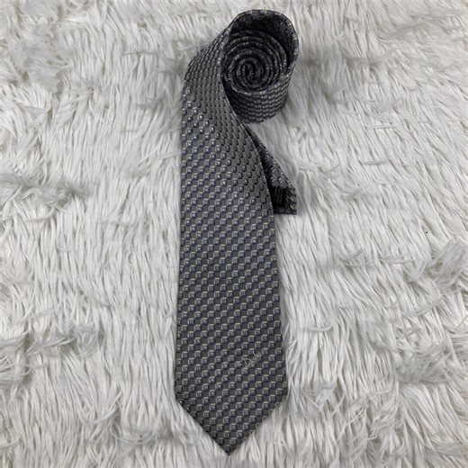Vintage DAKS London Silk Tie, Geometric Grey & Blue Pattern, Luxury Menswear Accessory - Etsy