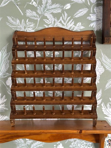 Vintage Thread Spool Rack | Rustic Wooden Sewing Organizer - Etsy