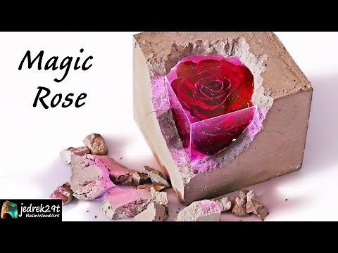 Magic ROSE 🌹 in Epoxy Resin. Night Lamp / RESIN ART