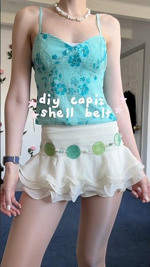 diy capiz shell belt 🐠🐚 summer craft inspo