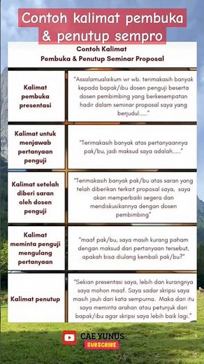 Contoh Kalimat Pembuka dan Penutup Seminar Proposal #shorts #shortsvideo #seminarproposal #skripsi