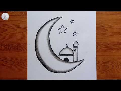 How to Draw Ramadan Kareem Step by Step 🕌 Easy Mosque Drawing for Beginners