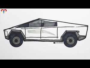 tesla cybertruck drawing | easy drawing car