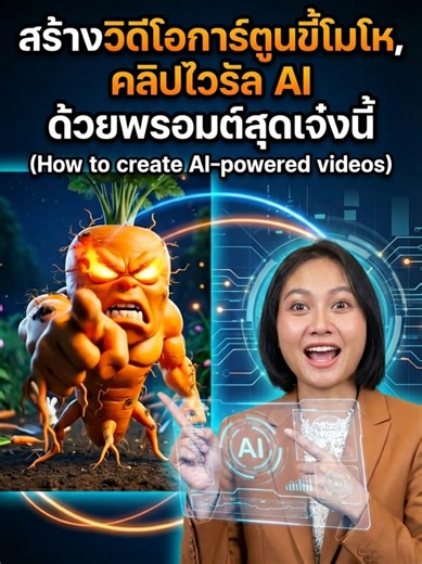ทำวีดีโอการ์ตูน AI ที่สุดกวนใน 1 นาที