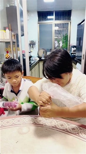 The large syringe was originally used for juicing.#funny#comedy#cutebaby