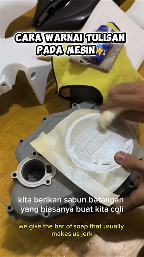 how to color the writing on the machine logo #otomotif #trik #tutorial #repaint #viral #creative