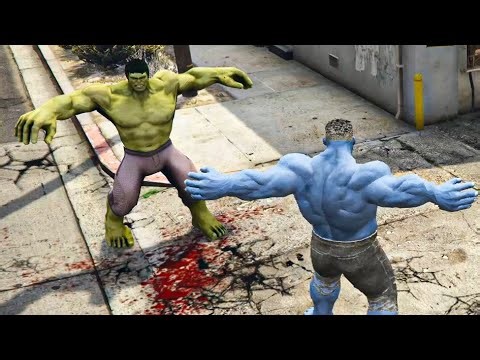 BLUE HULK vs GREEN HULK 💥 Ultimate Hulk Battle | GTA 5 Mods