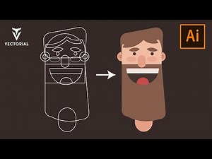 Flat CHARACTER DESIGN in Adobe illustrator - STEP BY STEP Drawing Tutorial for beginners