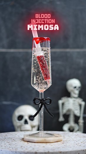 Halloween Mimosa Recipe with Cranberry Juice