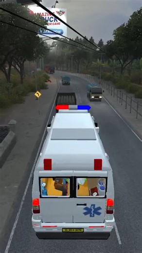 bus simulator indonesia ambulance trofic mod #bussid #ambulancegames #shorts