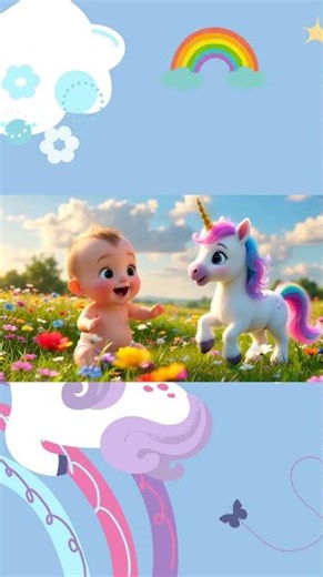Baby and Unicorn so cute. #cute #unicorn