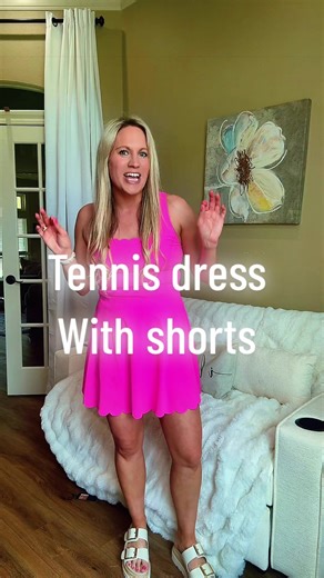 This viral athletic dress with built-in removable shorts is everything. Snatches the waist, smooths everything out, and stays in place all day. Perfect for walking, tennis, pickleball, gym days, or running errands. Cute comfy = sold. #athleticdress #athleisurewear #comfortablefashion #activewear #summeroutfits