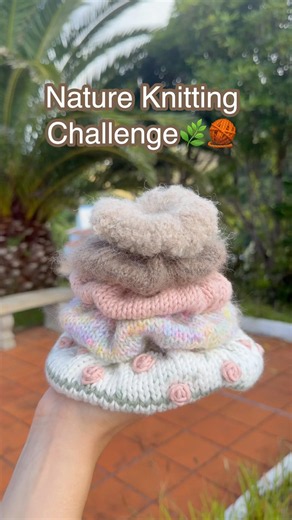 ⬆️Knit a Scrunchie with Any Yarn✨ #knitting #knittingpattern