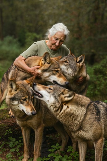 Grandma once saved four wolf pups, and years later the grown wolves did something that left the entire village in shock 😱🫣 Many years ago, Grandma Anna found four orphaned wolf pups in the forest. Their mother had been killed by a passing car, and the little ones were trembling beside her body, losing their last strength. Anna knew that interfering with nature was dangerous, but she couldn’t walk past them. She took the pups home, fed them with goat milk, slept next to them when they howled in