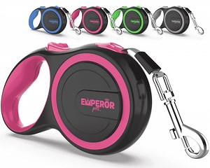 Emperor Pets Retractable Dog Leash, 26 ft, Large, Pink, for Dogs up to 110 lbs -PK26