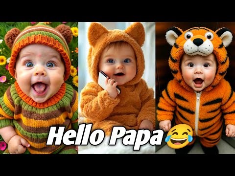 😂 Cutest Baby Laugh Ever! | Baby Saying Hello Papa & Mama 👶❤️