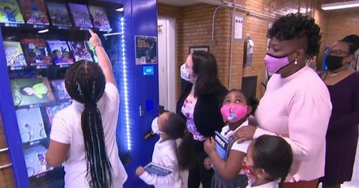 NYC students rewarded with book vending machine