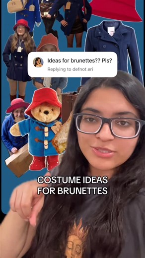 Hinaz 🍓🎀 on Instagram: "HIGHLY requested brunette costume ideas. 👌What next? 👀#brunette #brownhair #costumes #halloween #fyp"