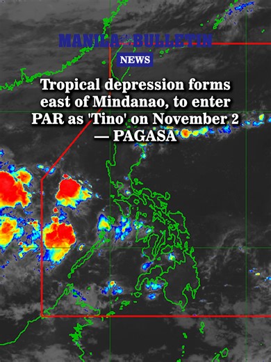 15K views · 175 reactions | WATCH: The low-pressure area east of Northeastern Mindanao has intensified into a tropical depression, the Philippine Atmospheric, Geophysical and Astronomical Services Administration (PAGASA) announced on Saturday, November 1. | MANILA BULLETIN | Facebook