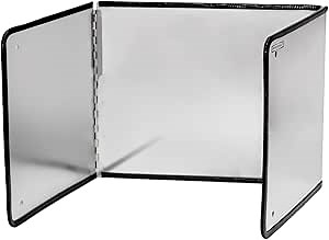 LTSEAME Large 3 Sided Splatter Guard for Frying Stove Top,Oil Splash Guard Cooking for Stove,Non Stick Foldable Splatter Screen for Stove Top (Silver)