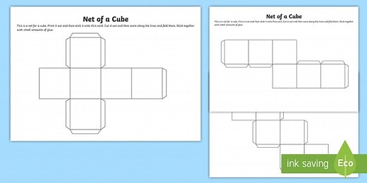 Net of a Cube - Box Template