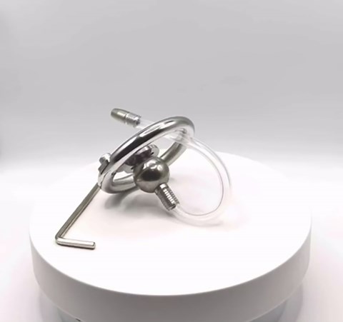 New Inverted Male Chastity Cage Stainless Steel Negative penis cage steel ball (base ring 45mm, FK-110)