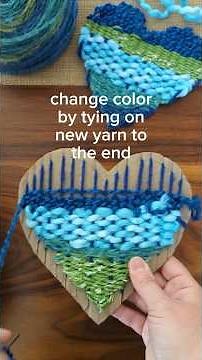 Cardboard Loom Weaving Earth Day Heart Tutorial 🌎 #kidcraft #easycraft #cardboardcraft