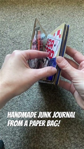 Handmade Junk Journal From A Paper Bag! Tutorial in linked video #junkjournaltutorial #junkjournal