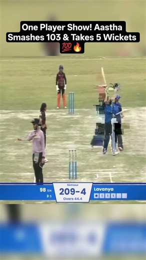 One Player Show! Aastha Smashes 103 & Takes 5 Wickets 💯🔥CricketStumpsAndSkills #HPCA #U19Cricket