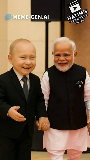Putin & Modi walk hand in hand… …baby Trump is left out, looking sad 👀 #Putin #Modi #Trump #China #Funny | Hatim's Shorts