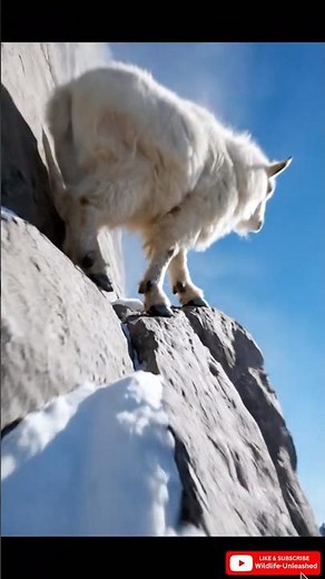 Mountain Goat Climbs a Vertical Cliff Like It’s Nothing | Insane Animal Skills Caught on Camera