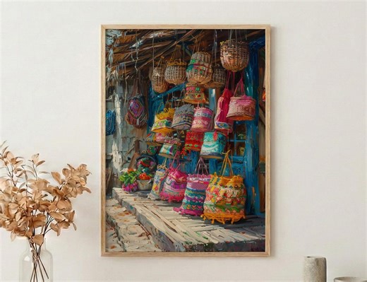 Bolivia Market Poster, Witches Market Decor — Rustic Artisan Print - Etsy