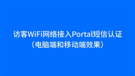 访客WiFi无线网络上网认证（Portal手机 短信认证）